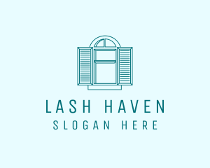 Teal Window Shutters logo design