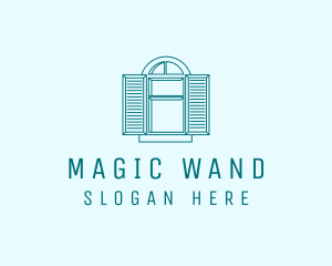 Teal Window Shutters logo design