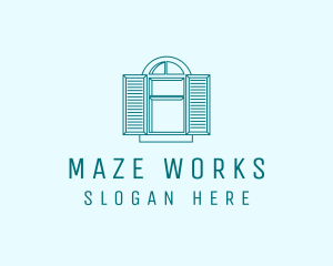 Teal Window Shutters logo design