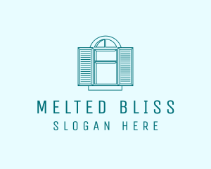 Teal Window Shutters logo design