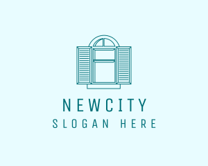 Teal Window Shutters logo design