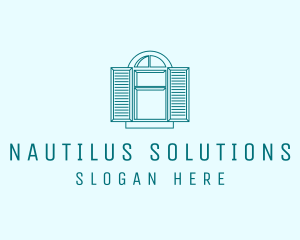 Teal Window Shutters logo design