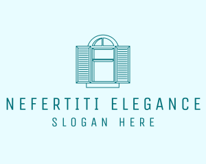 Teal Window Shutters logo design