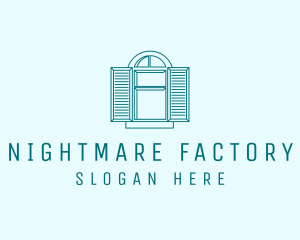 Teal Window Shutters logo design