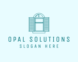 Teal Window Shutters logo design