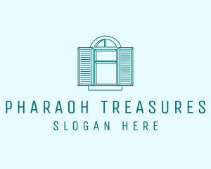 Teal Window Shutters logo design