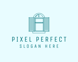 Teal Window Shutters logo design