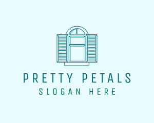 Teal Window Shutters logo design