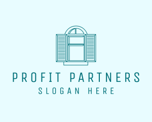 Teal Window Shutters logo design