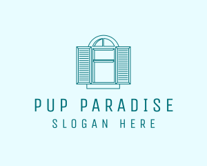 Teal Window Shutters logo design