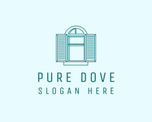 Teal Window Shutters logo design