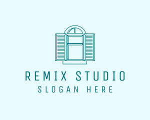 Teal Window Shutters logo design