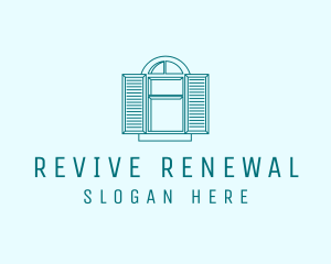 Teal Window Shutters logo design