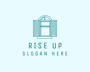 Teal Window Shutters logo design