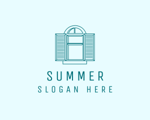 Teal Window Shutters logo design