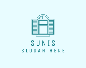 Teal Window Shutters logo design