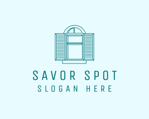 Teal Window Shutters logo design