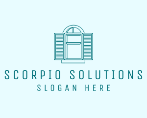 Teal Window Shutters logo design