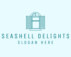 Teal Window Shutters logo design