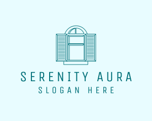 Teal Window Shutters logo design