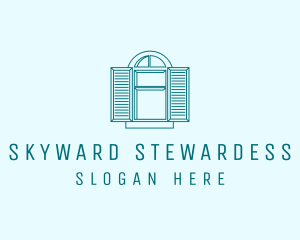 Teal Window Shutters logo design