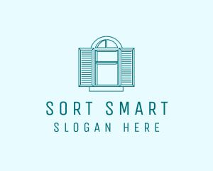 Teal Window Shutters logo design