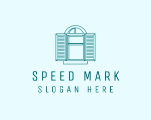 Teal Window Shutters logo design