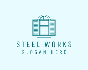 Teal Window Shutters logo design