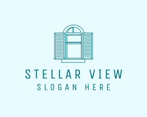 Teal Window Shutters logo design