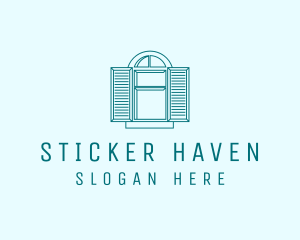 Teal Window Shutters logo design