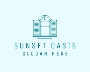 Teal Window Shutters logo design