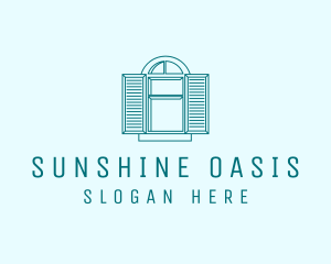 Teal Window Shutters logo design