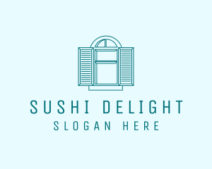 Teal Window Shutters logo design