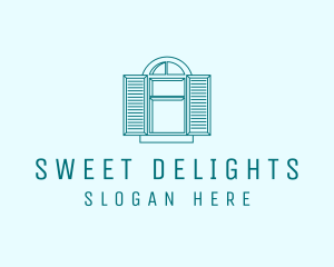 Teal Window Shutters logo design