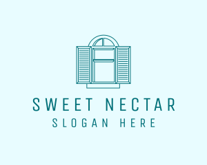 Teal Window Shutters logo design