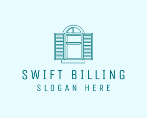 Teal Window Shutters logo design