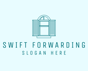 Teal Window Shutters logo design