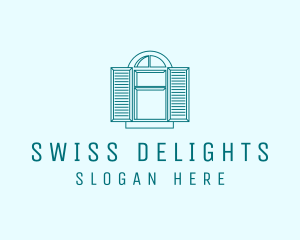 Teal Window Shutters logo design