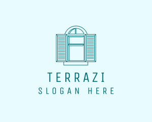 Teal Window Shutters logo design