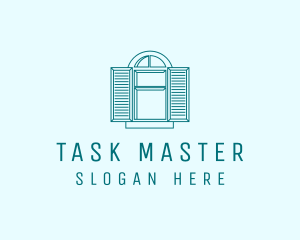 Teal Window Shutters logo design