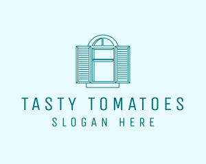 Teal Window Shutters logo design