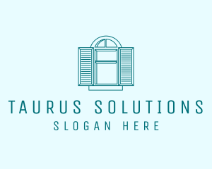 Teal Window Shutters logo design