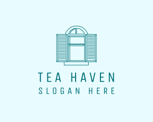 Teal Window Shutters logo design