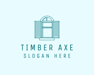 Teal Window Shutters logo design