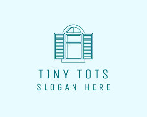 Teal Window Shutters logo design