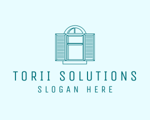 Teal Window Shutters logo design