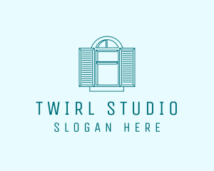 Teal Window Shutters logo design