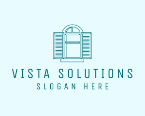 Teal Window Shutters logo design