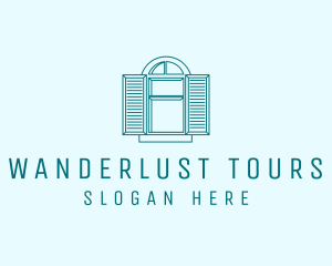 Teal Window Shutters logo design