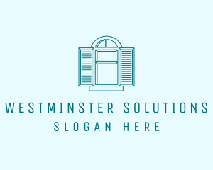 Teal Window Shutters logo design